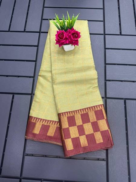 Aab Checks Pattern Printed Kanchipuram Silk Sarees